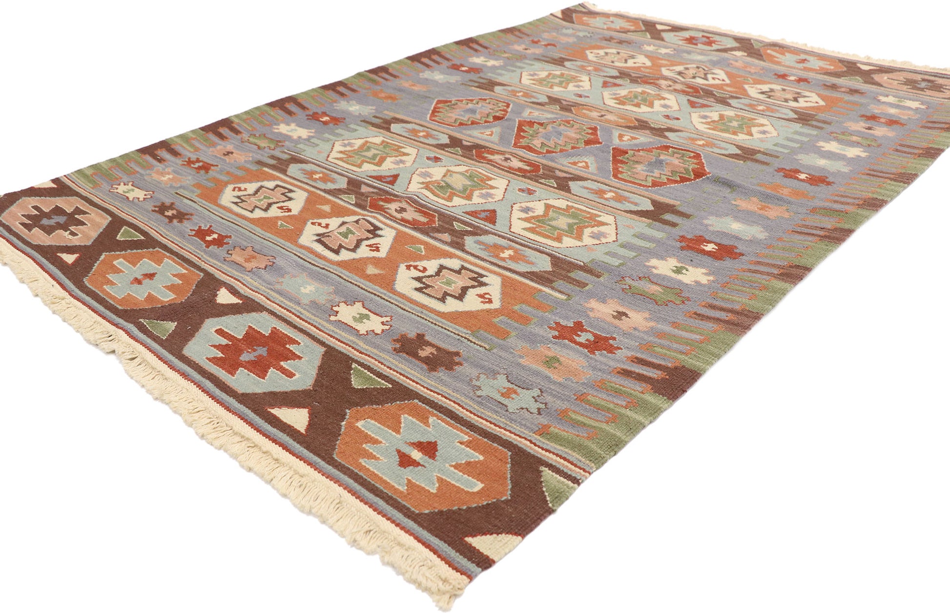 4 x 6 Vintage Persian Shiraz Kilim Rug 77992