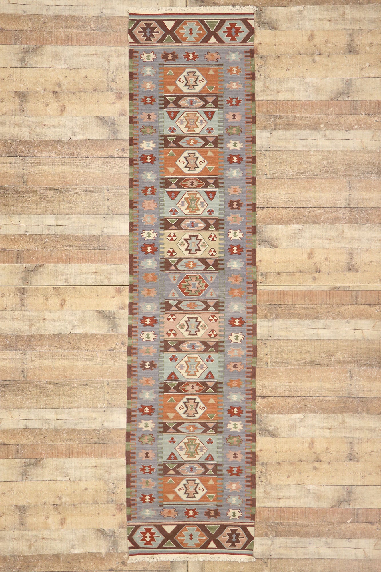 2 x 10 Vintage Persian Shiraz Kilim Rug 77993