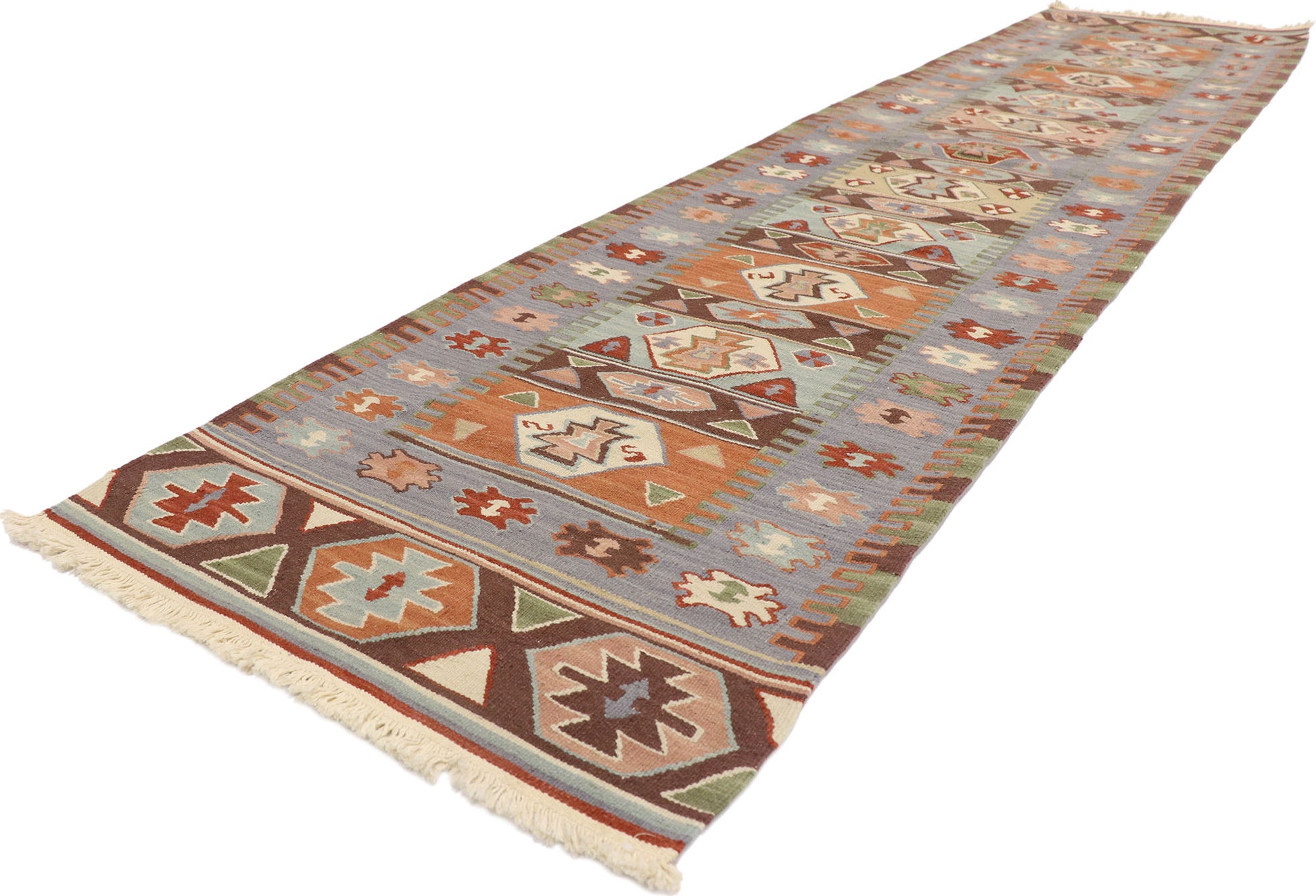 2 x 10 Vintage Persian Shiraz Kilim Rug 77993