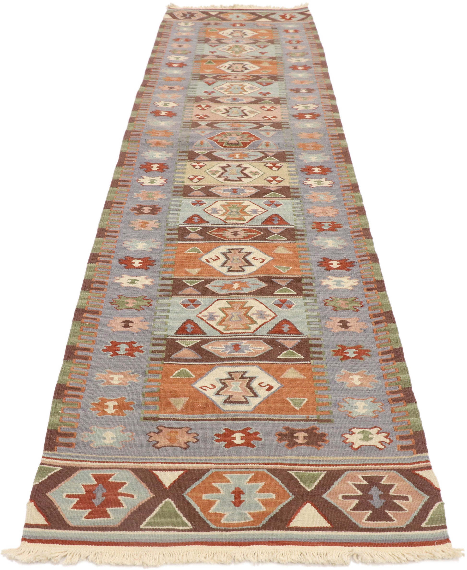 2 x 10 Vintage Persian Shiraz Kilim Rug 77993