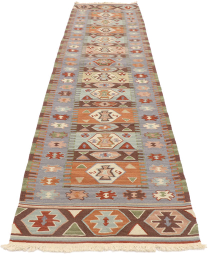2 x 10 Vintage Persian Shiraz Kilim Rug 77993