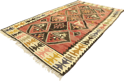 3 x 6 Vintage Persian Shiraz Kilim Rug 77997