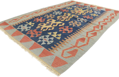 4 x 6 Vintage Persian Shiraz Kilim Rug 77998
