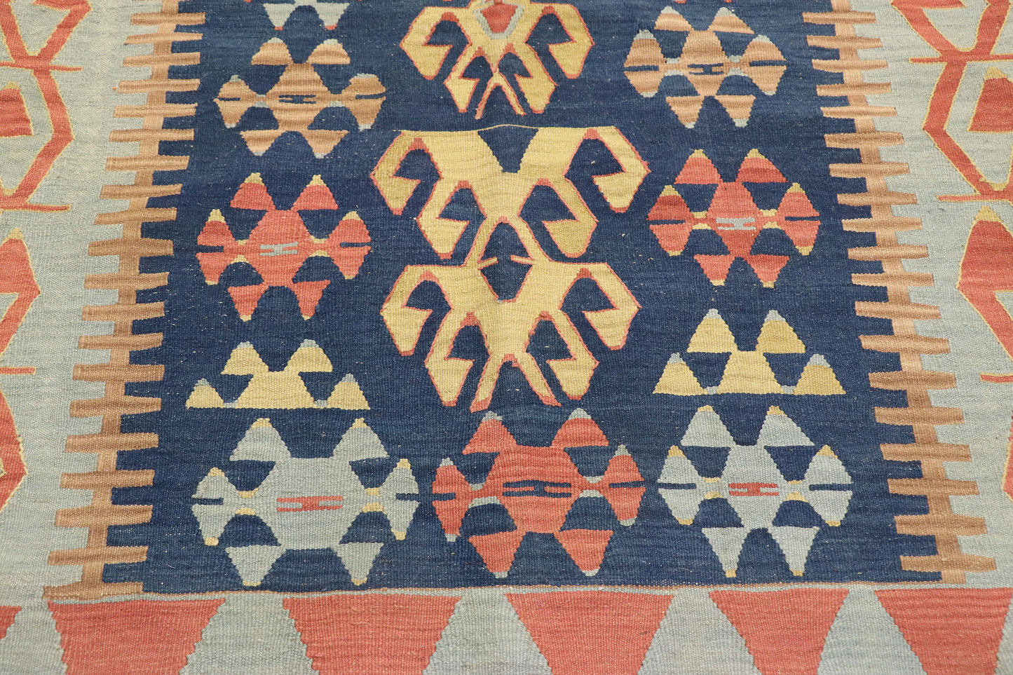 4 x 6 Vintage Persian Shiraz Kilim Rug 77998