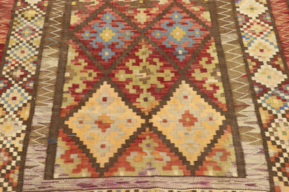 4 x 9 Vintage Persian Bijar Kilim Rug 78001