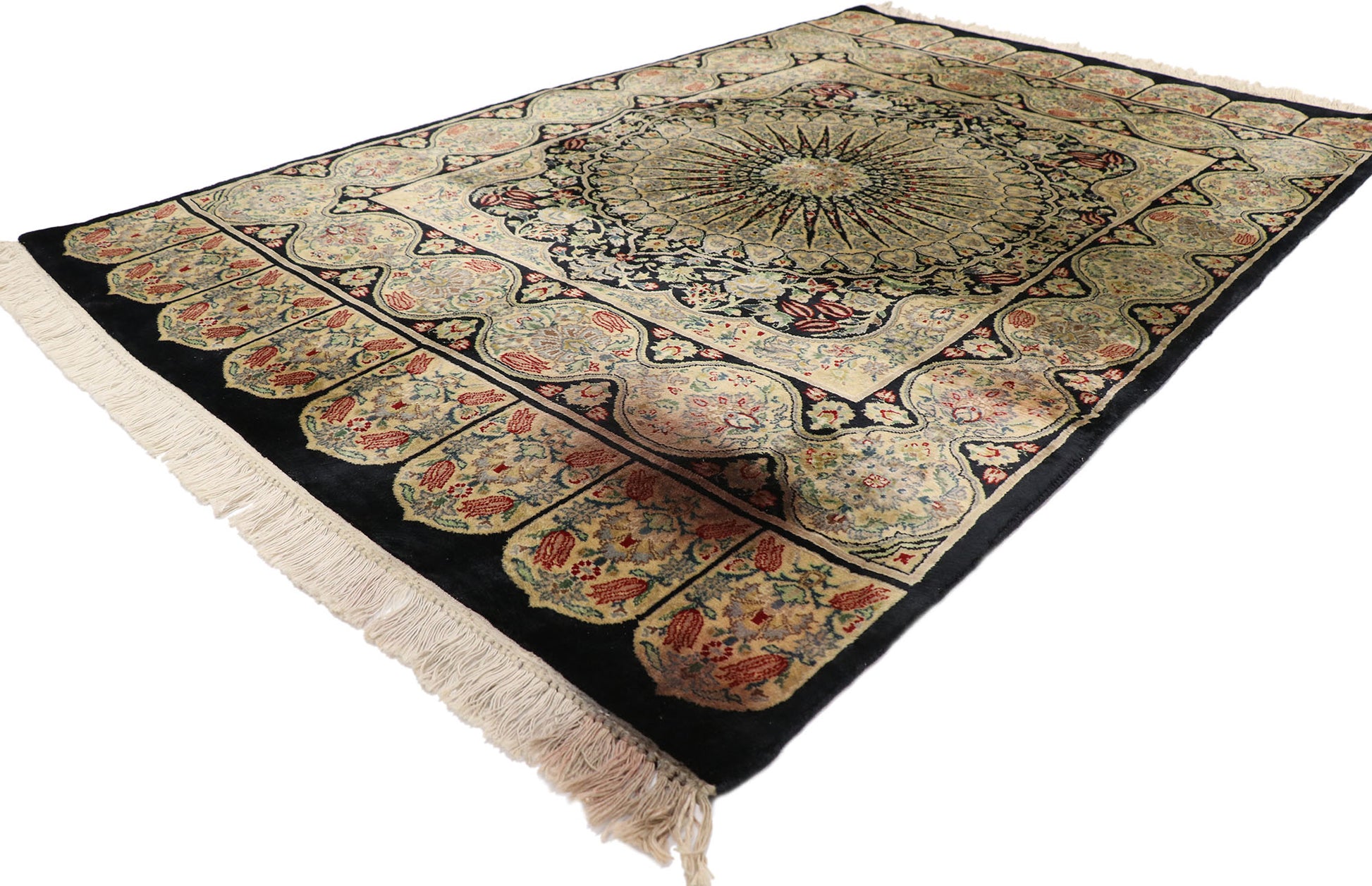 4 x 6 Vintage Pakistani Kerman Rug 78002