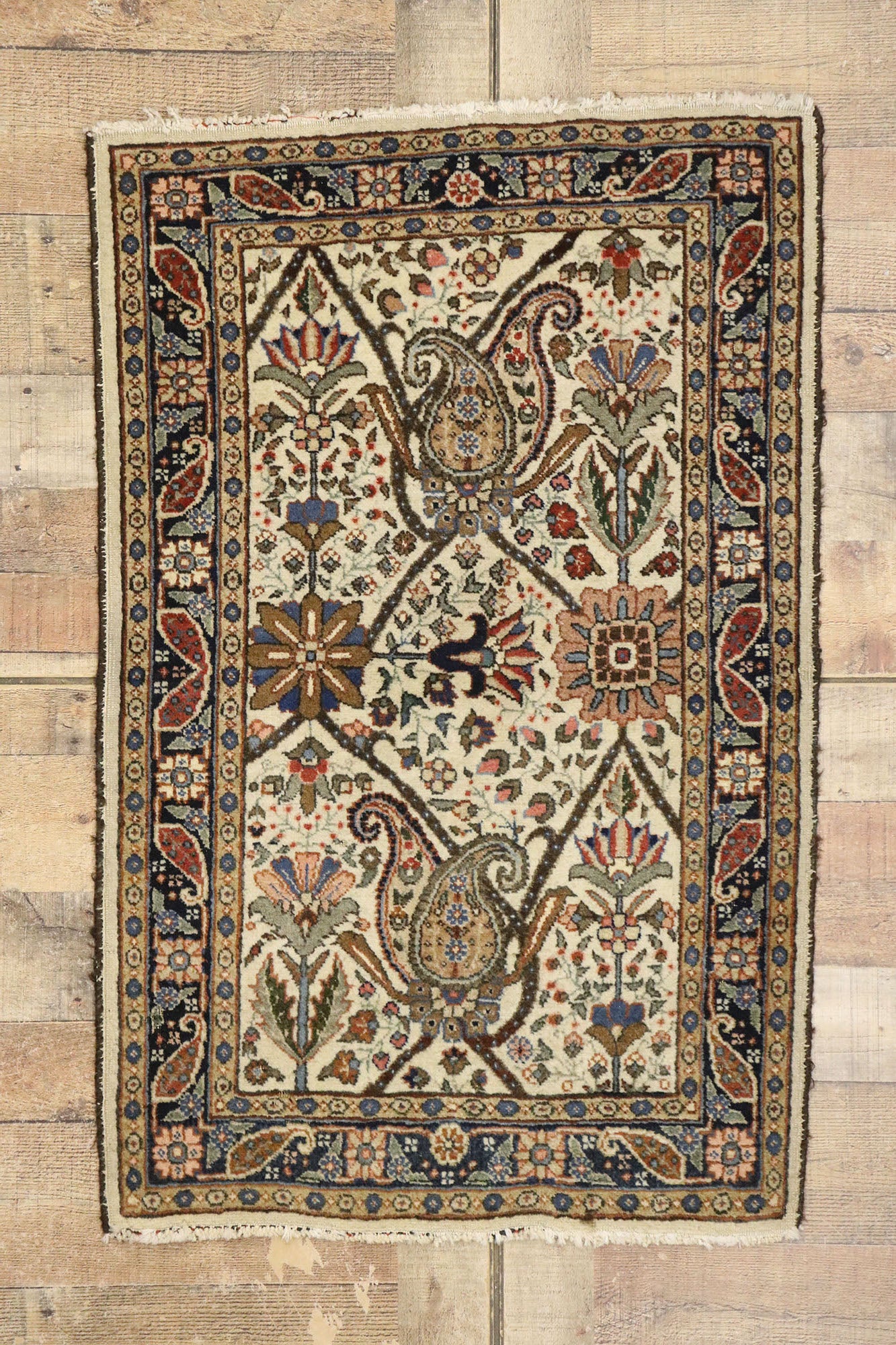 2 x 4 Vintage Persian Tabriz Rug 78004