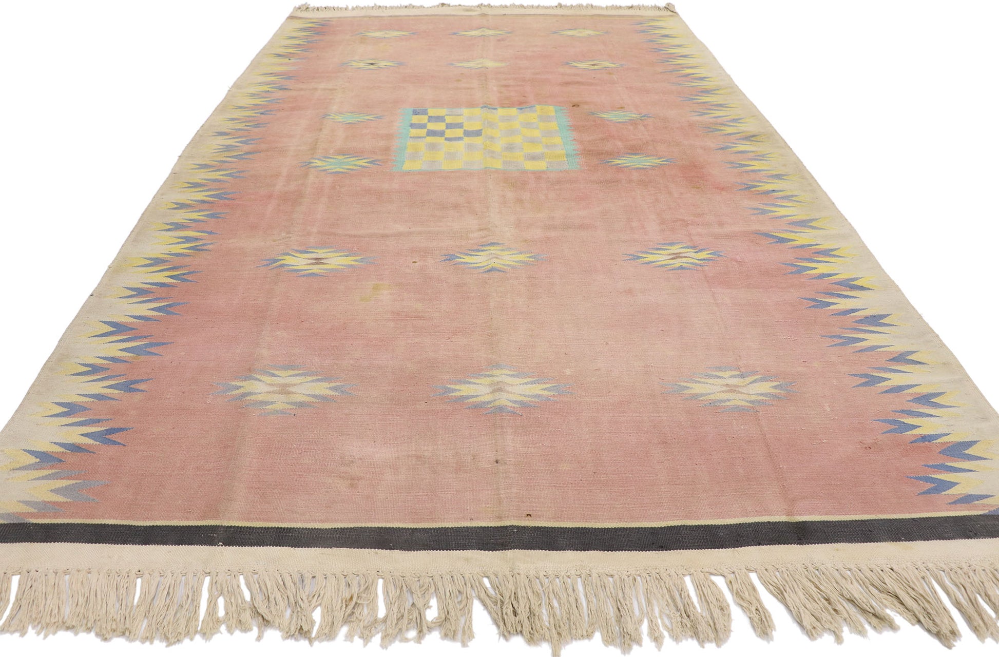 6 x 11 Vintage Afghan Dhurrie Rug 78006