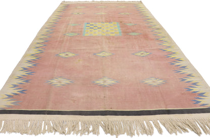 6 x 11 Vintage Afghan Dhurrie Rug 78006