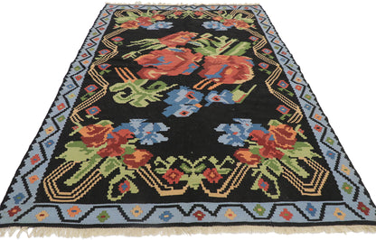 5 x 8 Vintage Turkish Rose Kilim Rug 78009