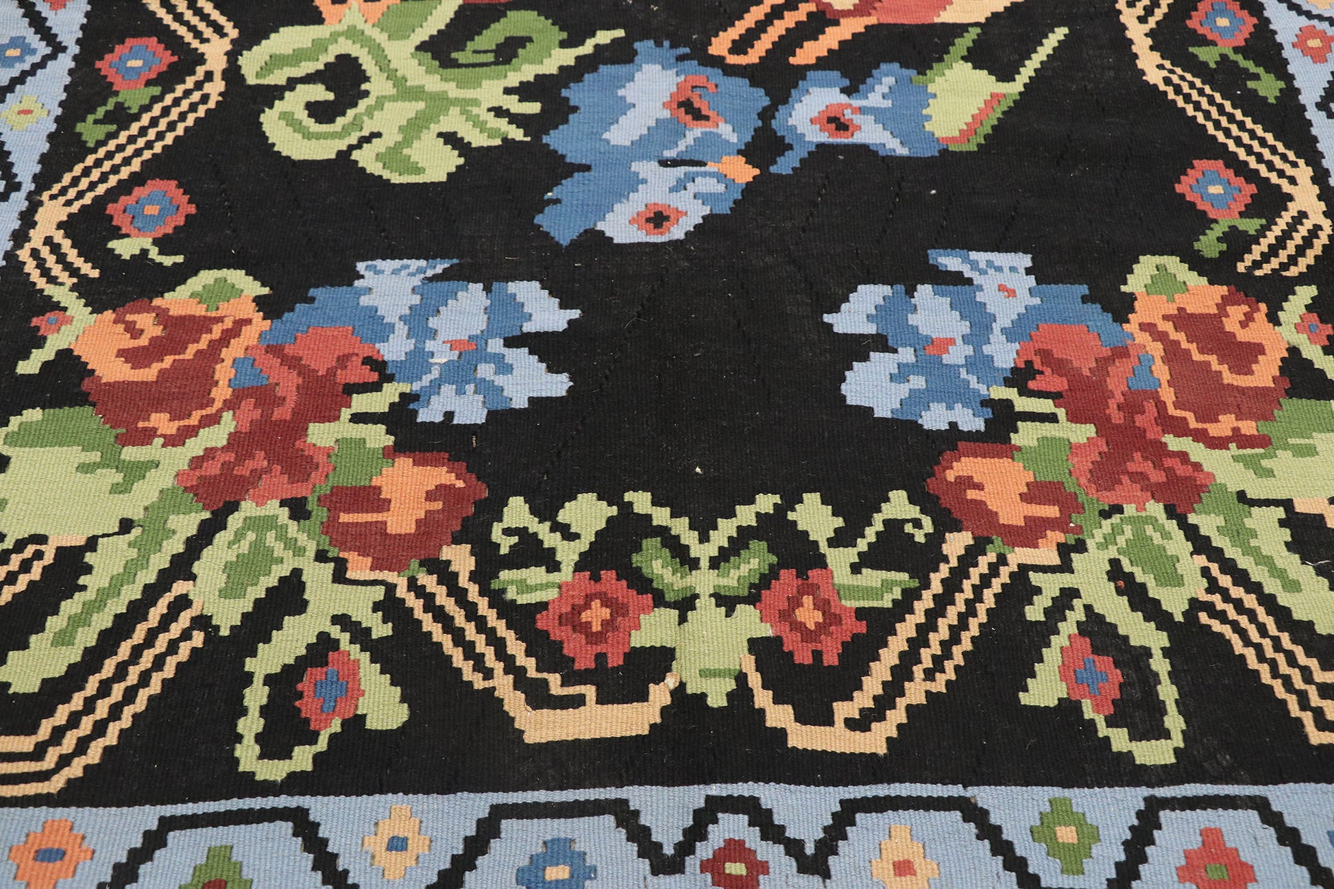 5 x 8 Vintage Turkish Rose Kilim Rug 78009
