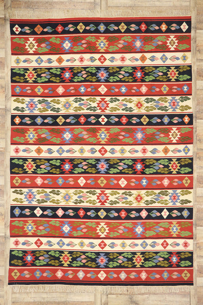 8 x 12 Vintage Romanian Kilim Rug 78013