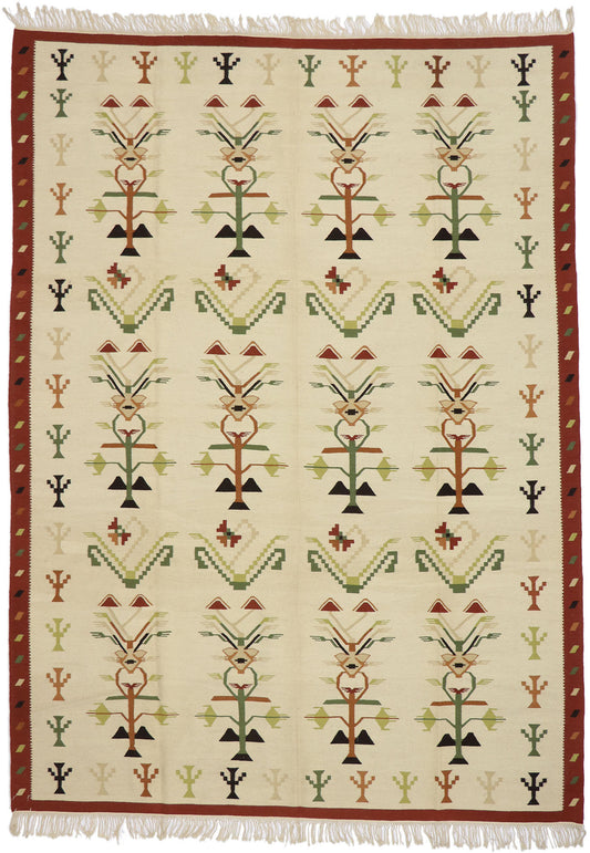 9 x 12 Vintage Oltenian Romanian Kilim Rug 78014