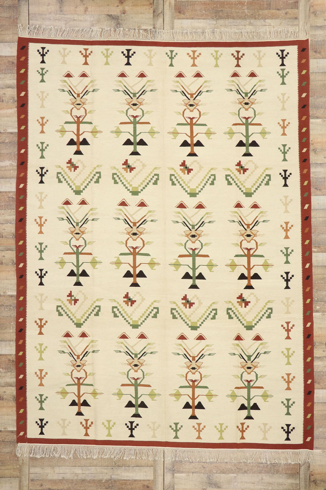 9 x 12 Vintage Oltenian Romanian Kilim Rug 78014