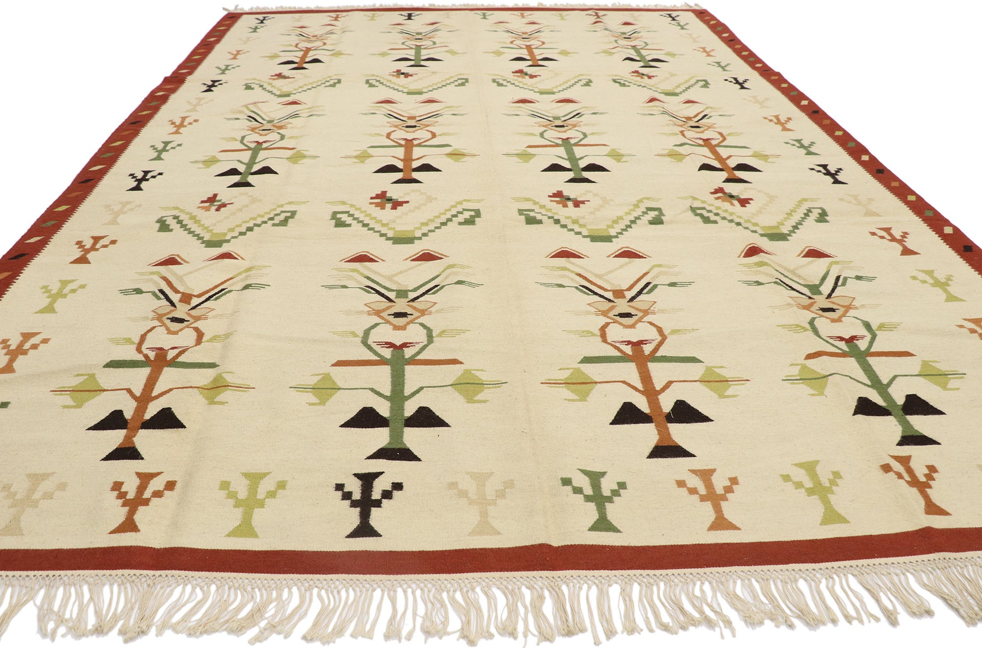 9 x 12 Vintage Oltenian Romanian Kilim Rug 78014