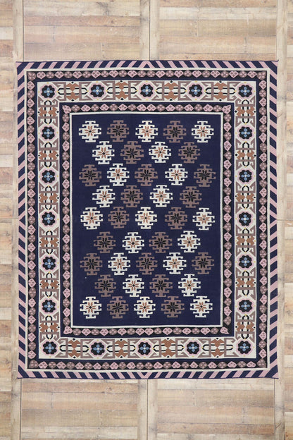 8 x 10 Vintage Romanian Kilim Rug 78021