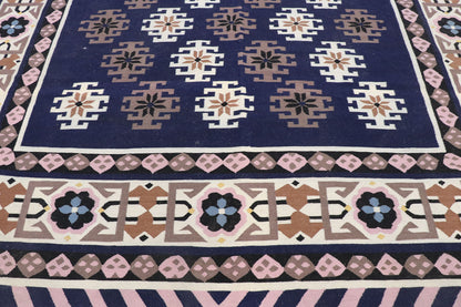 8 x 10 Vintage Romanian Kilim Rug 78021