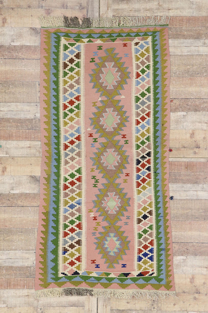 3 x 6 Vintage Persian Shiraz Kilim Rug 78024