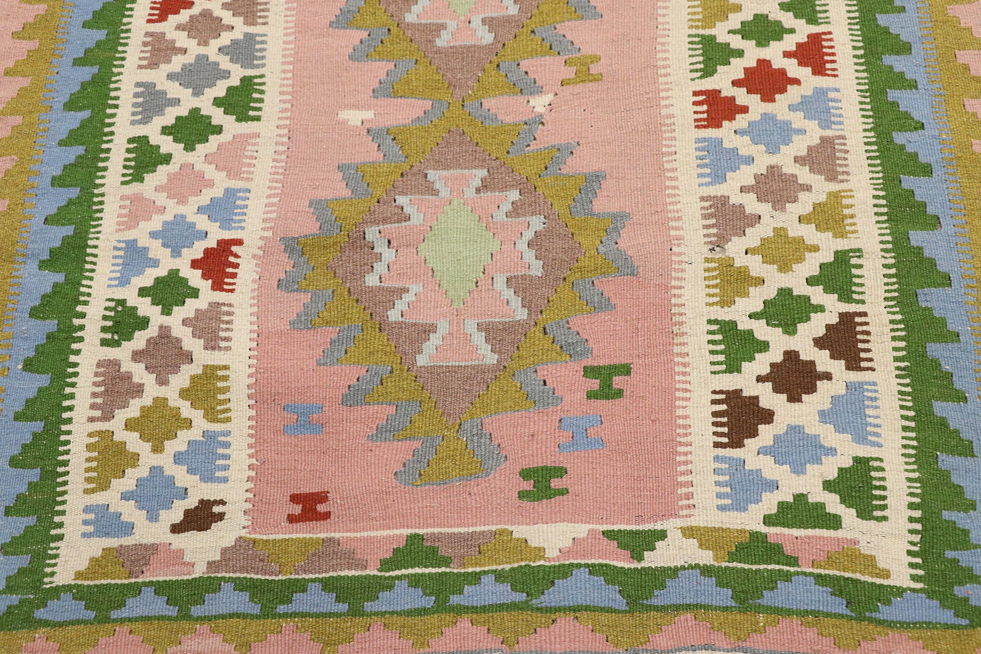 3 x 6 Vintage Persian Shiraz Kilim Rug 78024