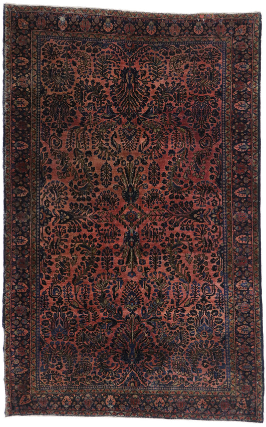 4 x 7 Antique Persian Sarouk Rug 78029