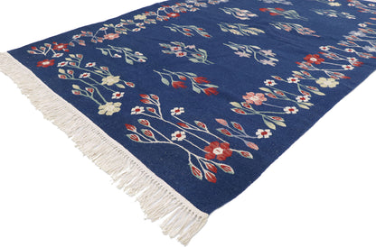4 x 6 Vintage Romanian Floral Kilim Rug 78031