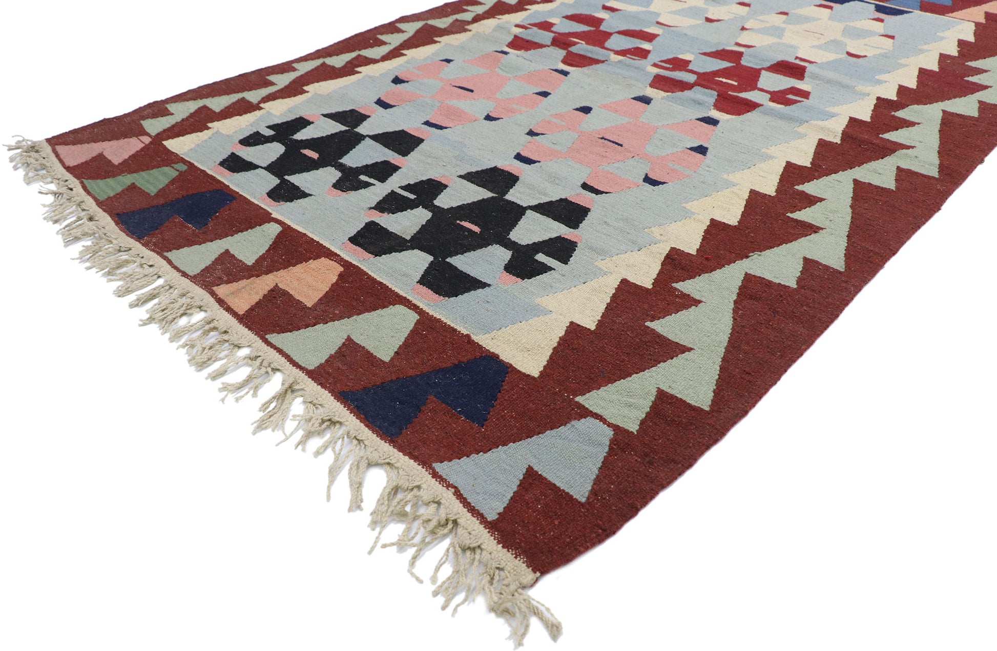 4 x 6 Vintage Persian Shiraz Kilim Rug 78033