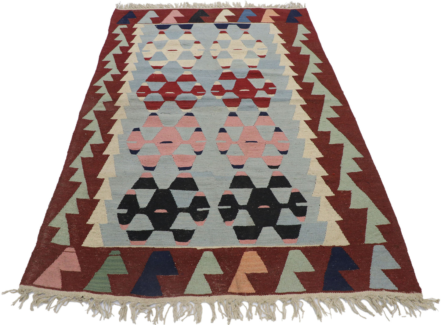 4 x 6 Vintage Persian Shiraz Kilim Rug 78033