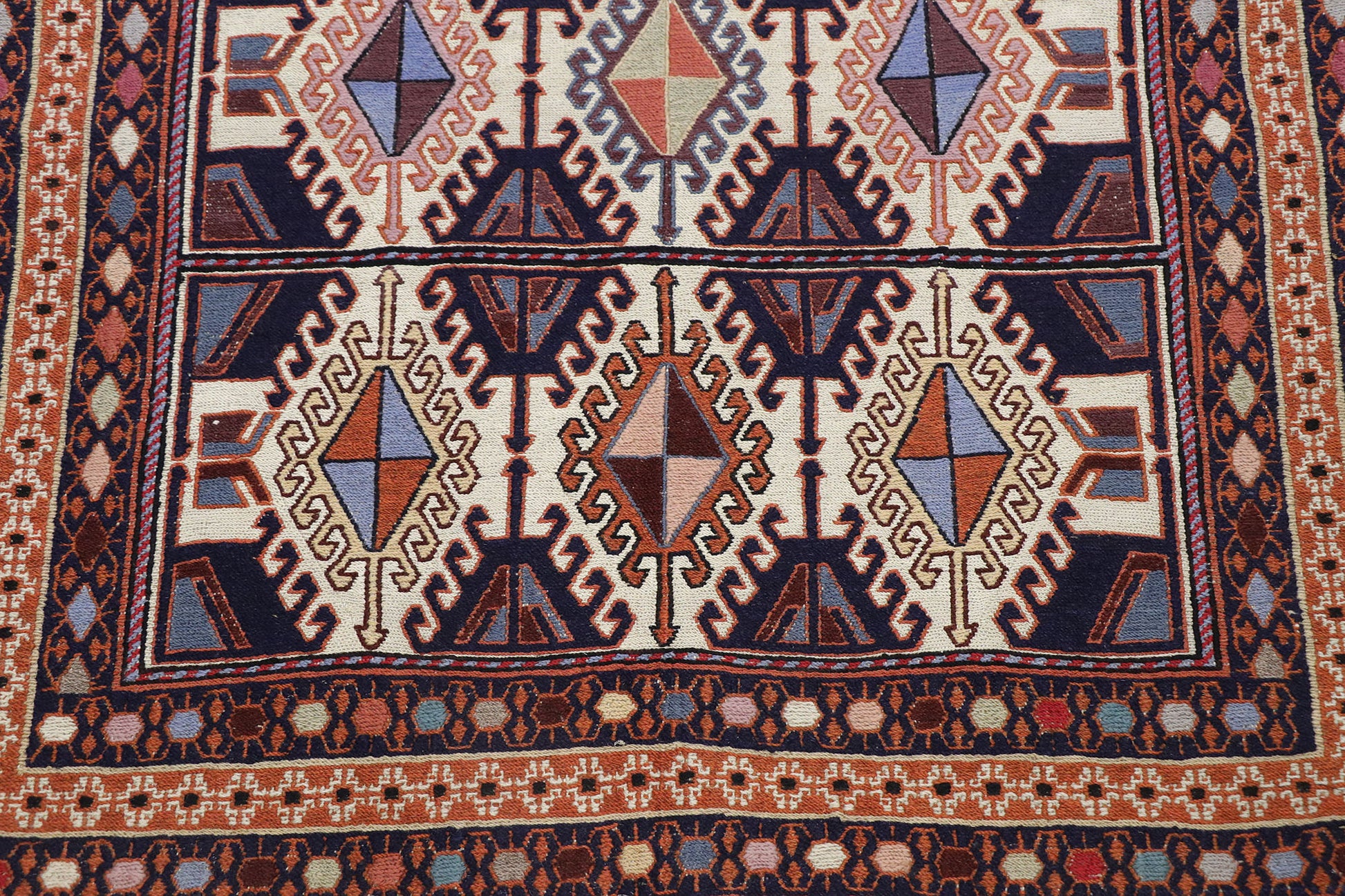3 x 3 Vintage Persian Shiraz Kilim Rug 78039