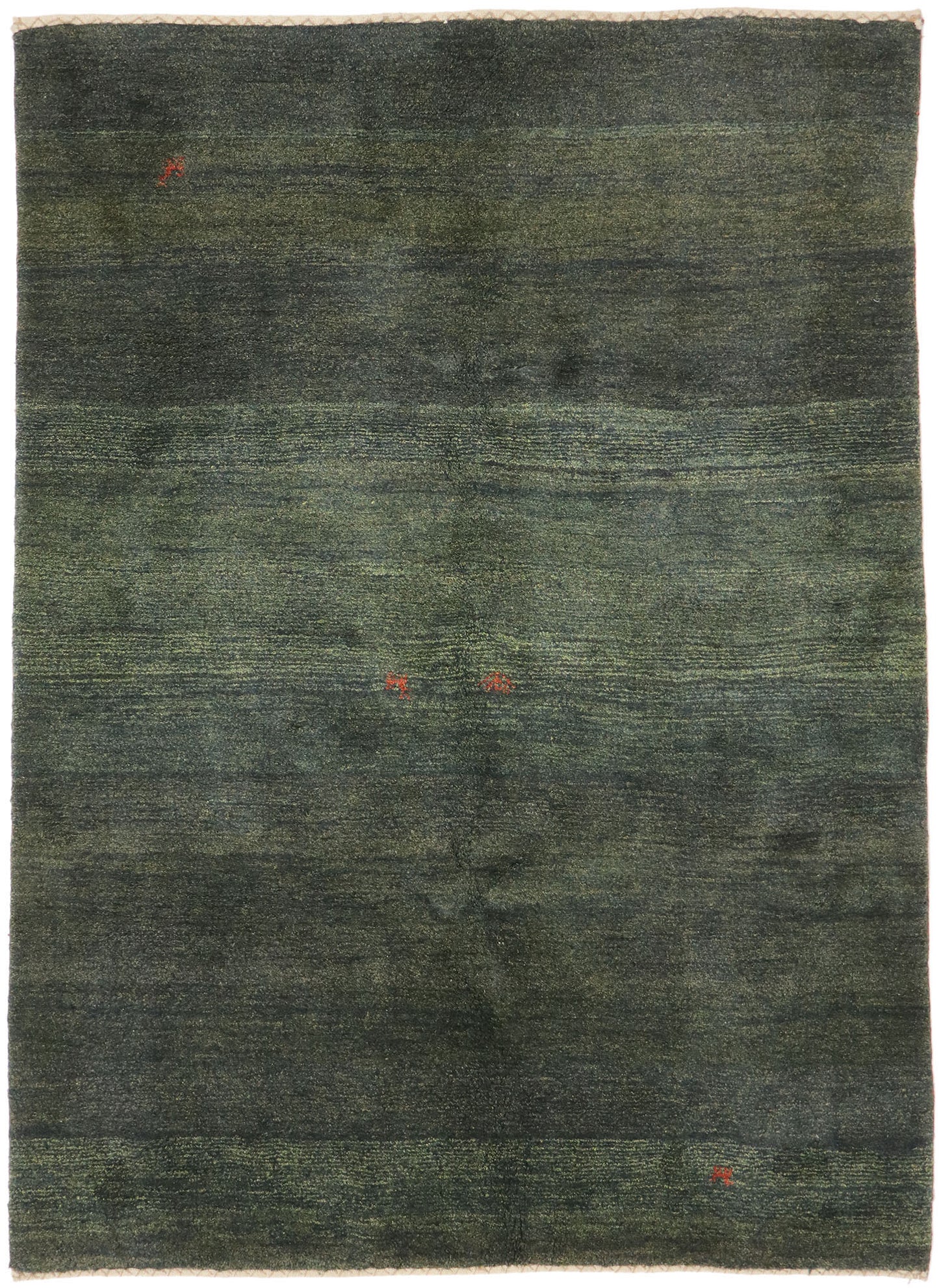 6 x 8 Vintage Persian Green Gabbeh Rug 78040