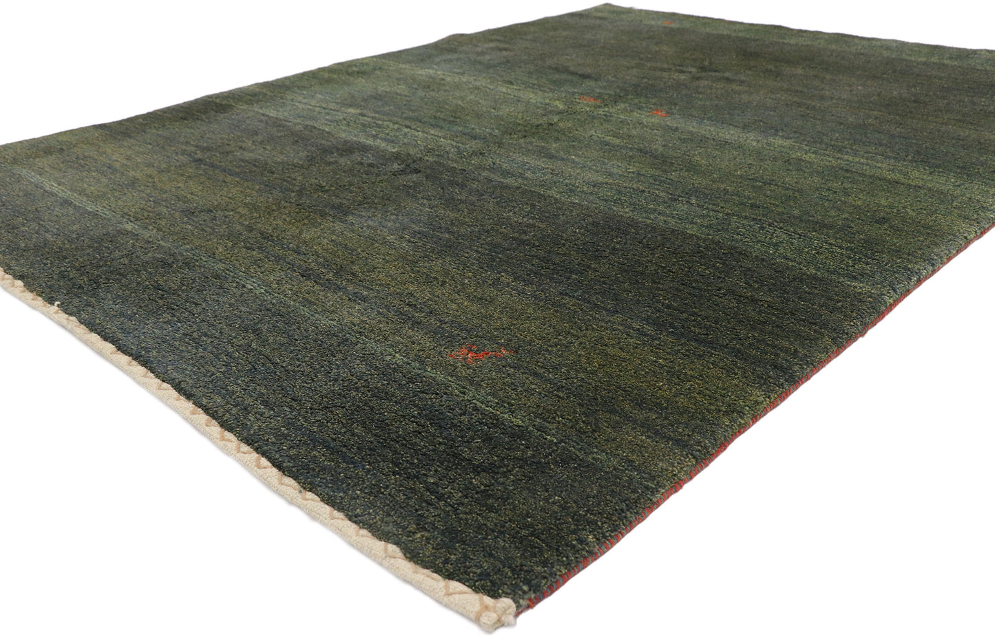 6 x 8 Vintage Persian Green Gabbeh Rug 78040