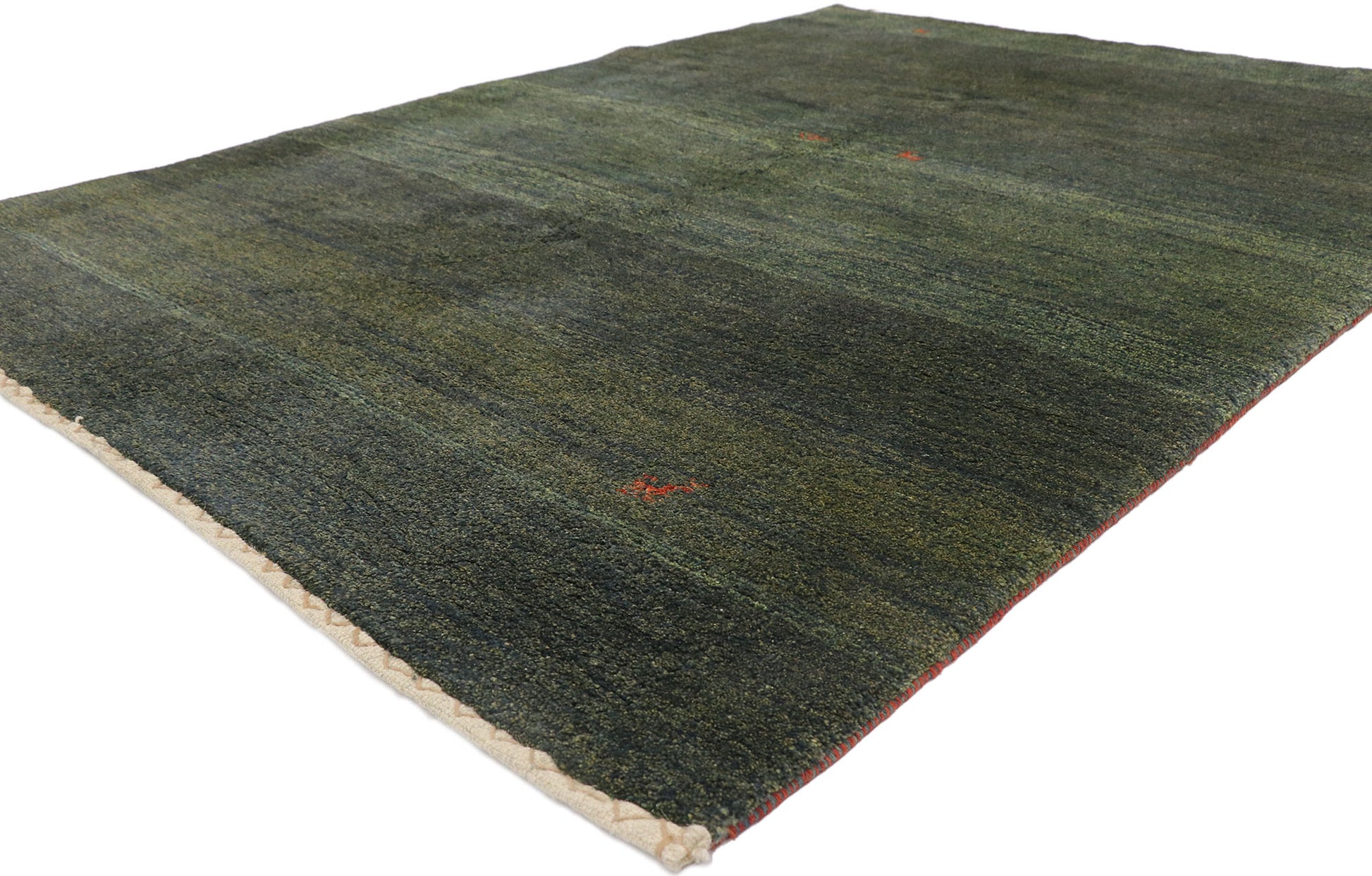 6 x 8 Vintage Persian Green Gabbeh Rug 78040