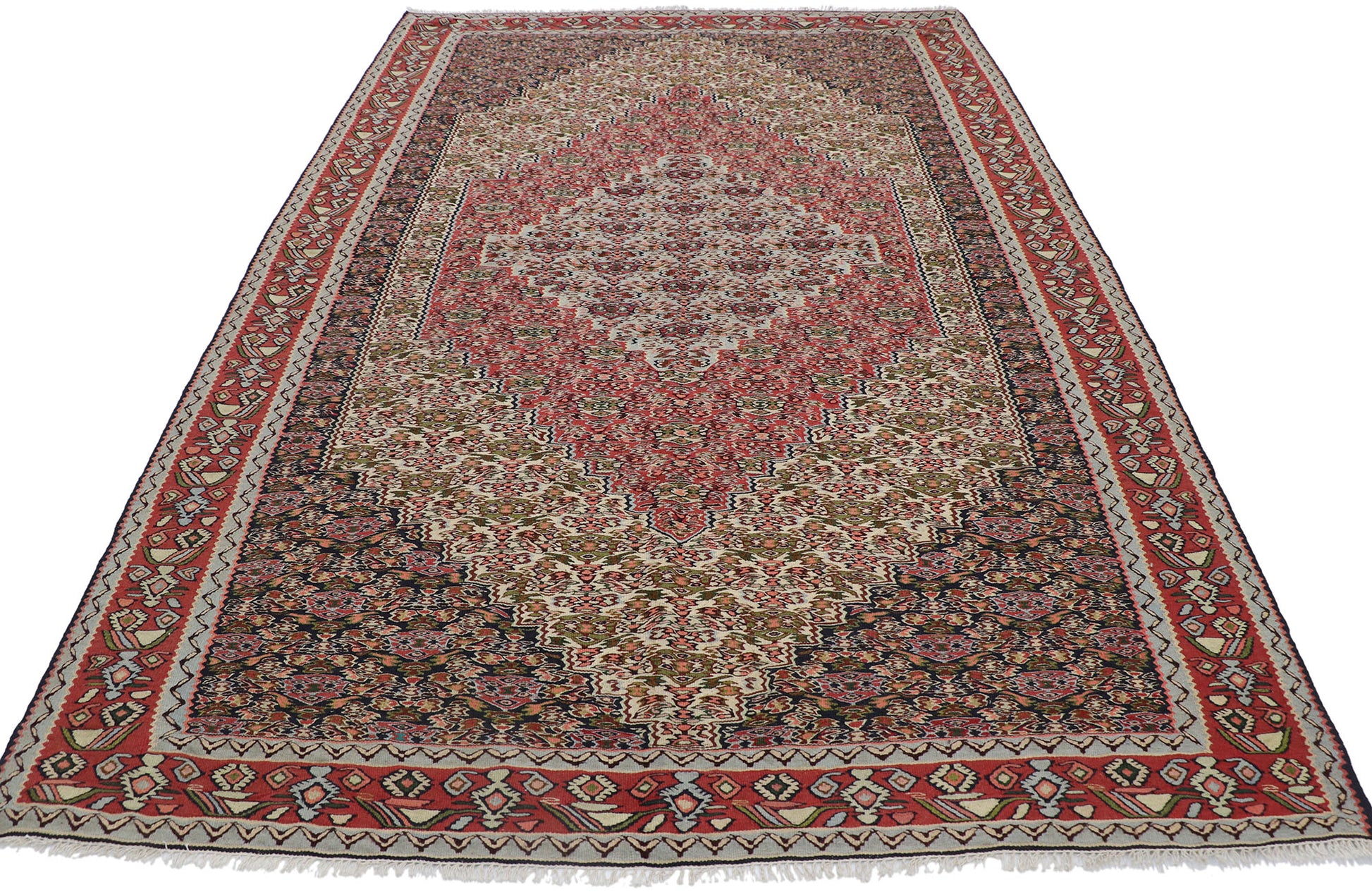5 x 8 Vintage Persian Senneh Kilim Rug 78043