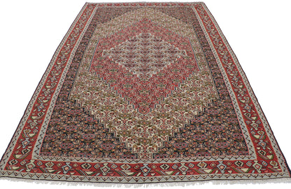 5 x 8 Vintage Persian Senneh Kilim Rug 78043