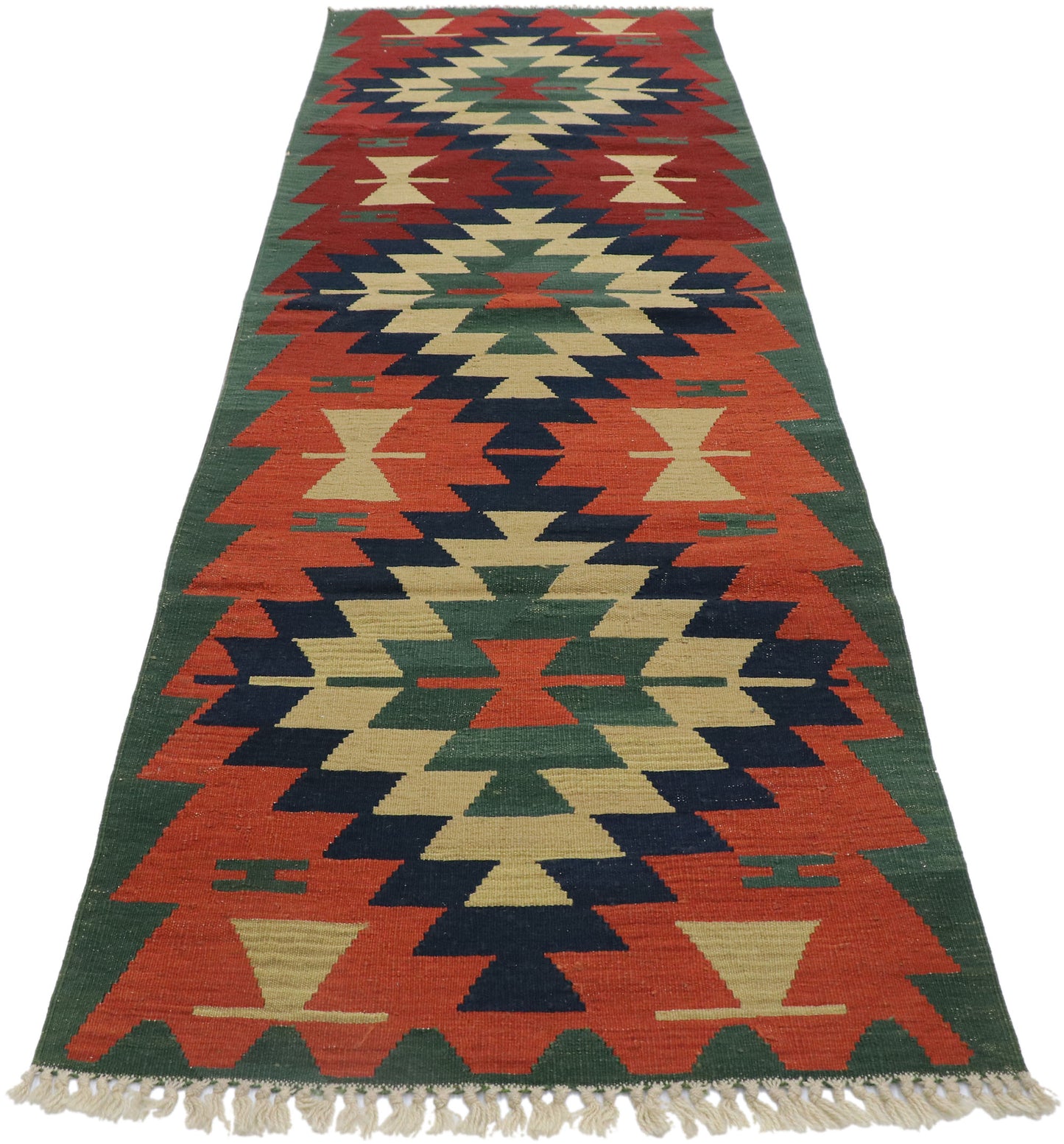 3 x 8 Vintage Persian Shiraz Kilim Runner 78044
