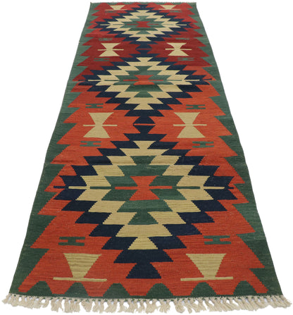 3 x 8 Vintage Persian Shiraz Kilim Runner 78044
