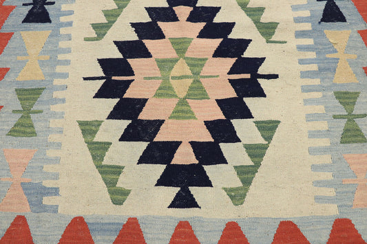4 x 6 Vintage Persian Shiraz Kilim Rug 78046