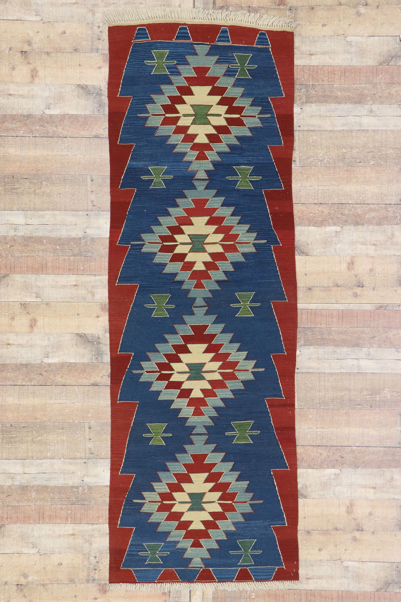 3 x 8 Vintage Persian Shiraz Kilim Runner 78047