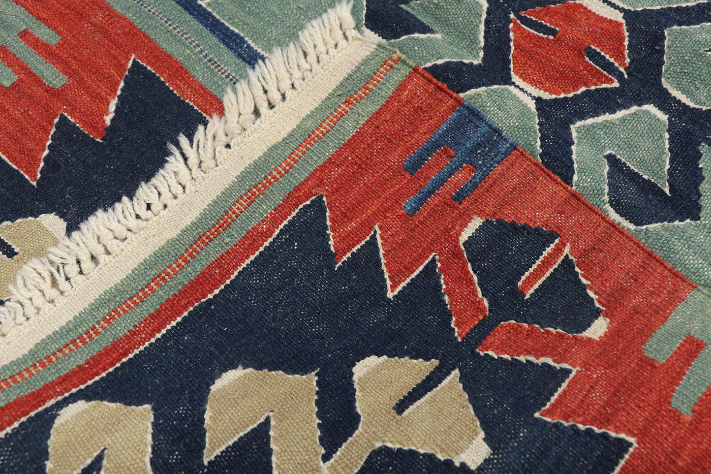 3 x 8 Vintage Persian Shiraz Kilim Rug 78049