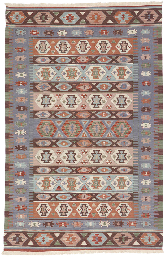 6 x 9 Vintage Persian Shiraz Kilim Rug 78054
