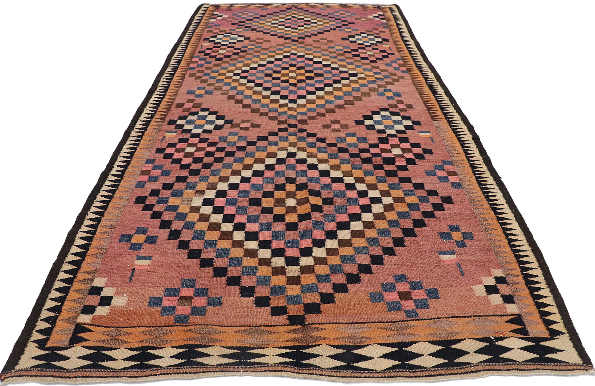 5 x 11 Vintage Persian Shiraz Kilim Rug 78056
