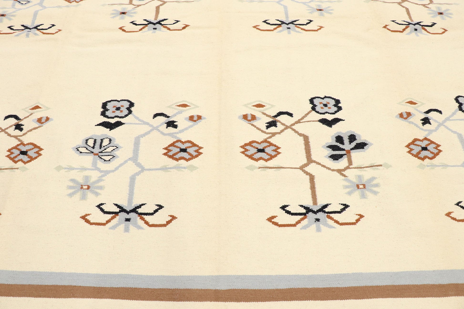 9 x 12 Vintage Chinese Floral Kilim Rug 78057