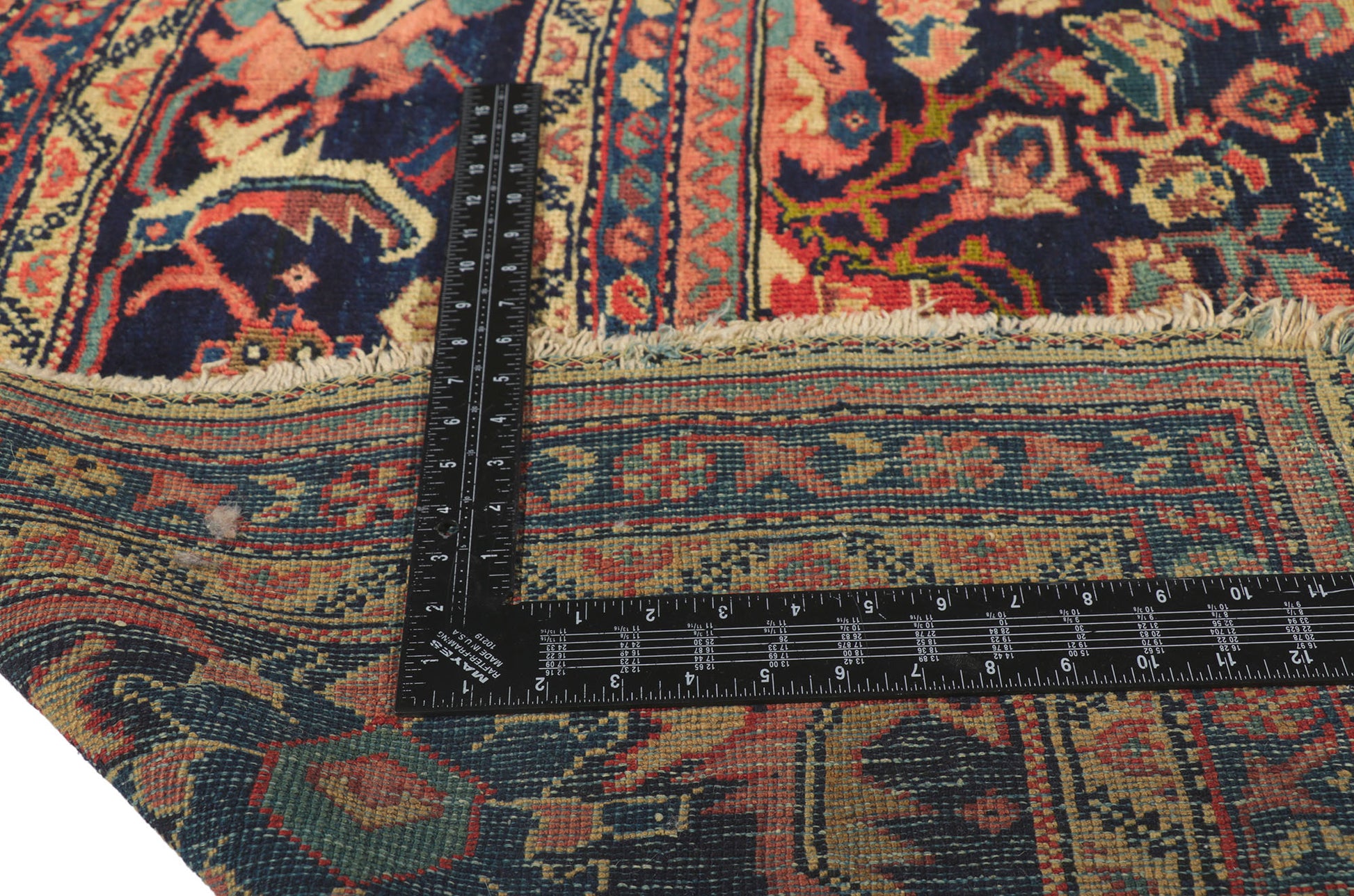 11 x 14 Distressed Antique Persian Mahal Rug 78058