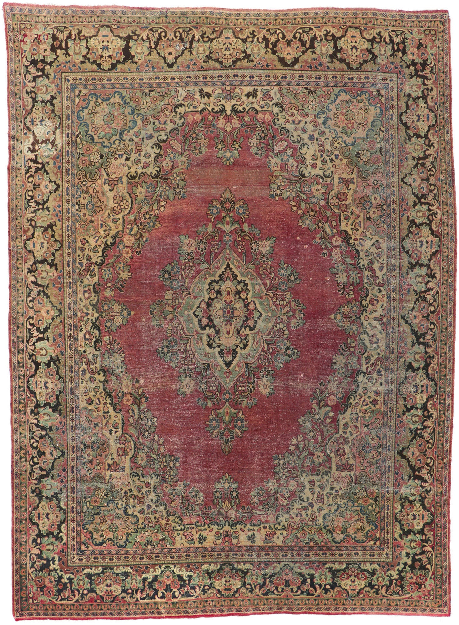 10 x 14 Antique Persian Mahal Rug 78063