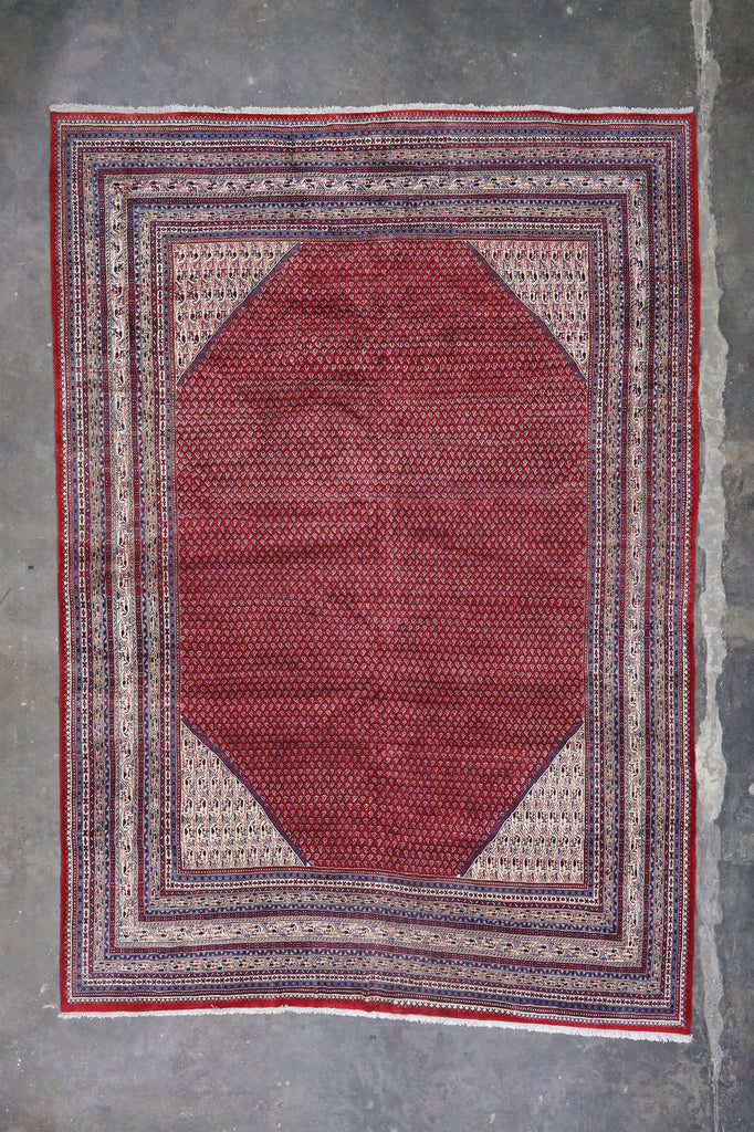 12 x 16 Vintage Persian Sarouk Mir Boteh Rug 78064