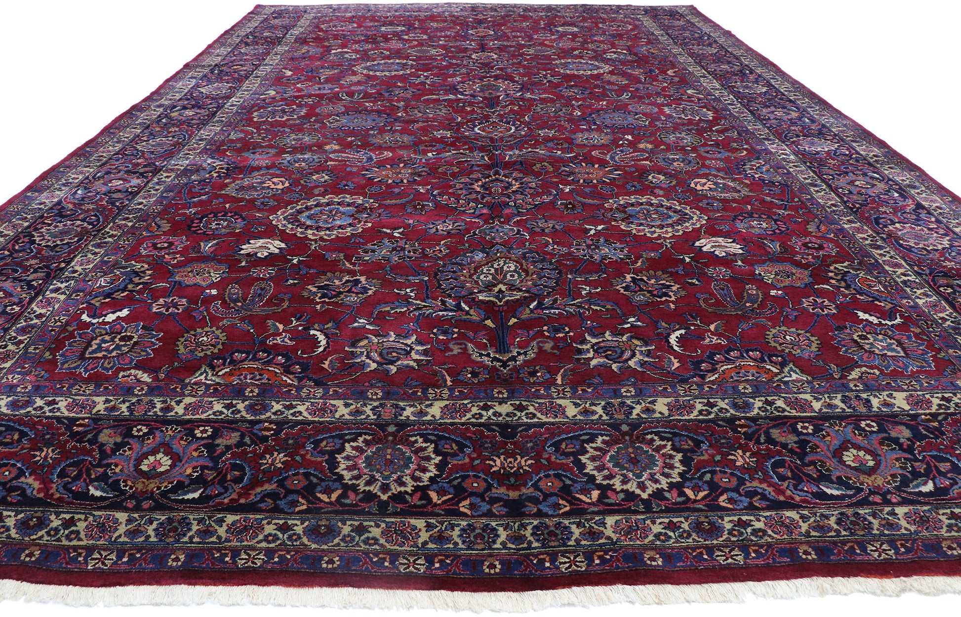 12 x 20 Antique Persian Mashhad Rug 78066