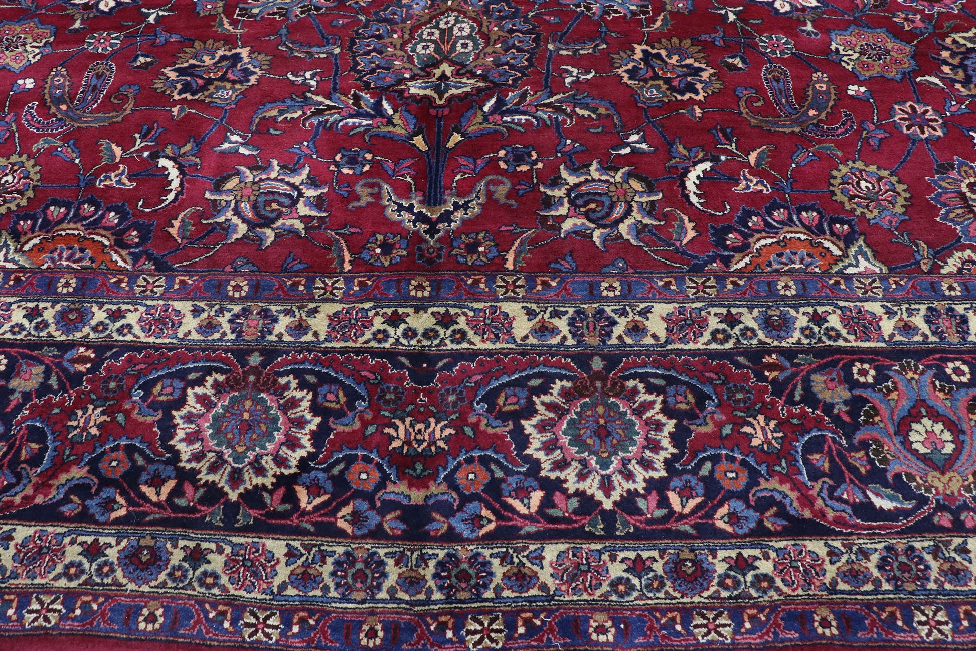 12 x 20 Antique Persian Mashhad Rug 78066