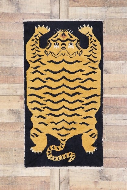 3 x 5 Vintage Tibetan Tiger Rug 78075
