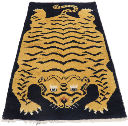 3 x 5 Vintage Tibetan Tiger Rug 78075