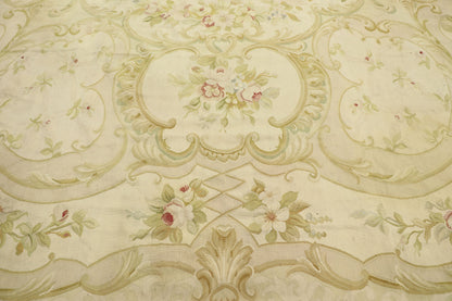 10 x 14 Vintage French Aubusson Rug 78082