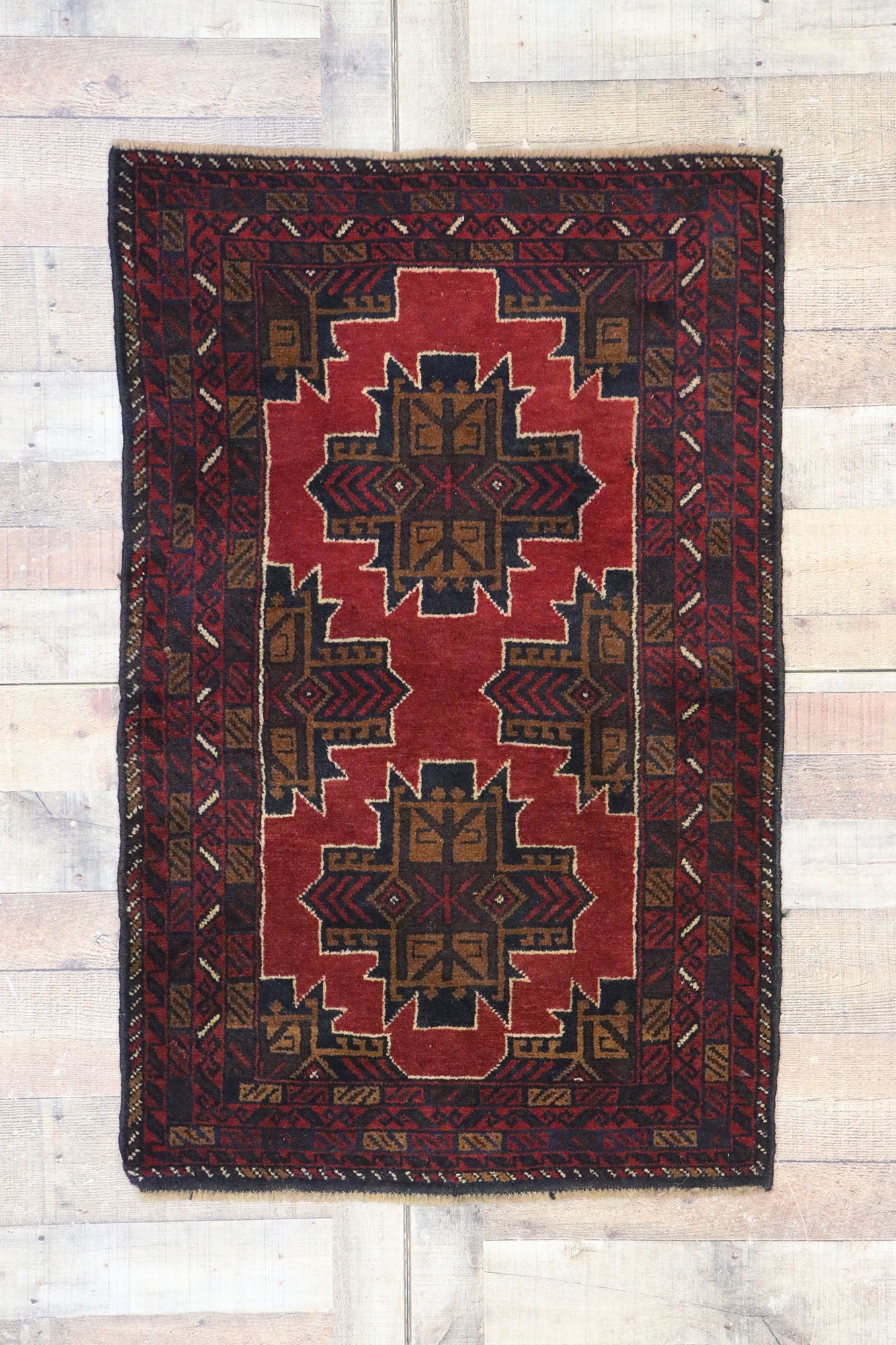 3 x 5 Vintage Persian Baluch Rug 78089